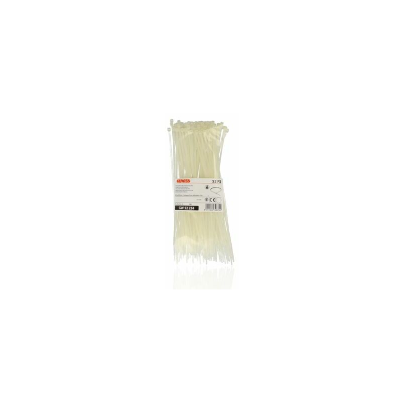 foto del prodotto gewiss gw52234 pacco di fascette standard per cablaggio 2,5x203mm, 100 pezzi