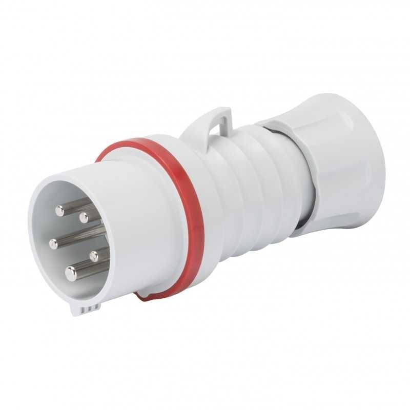 foto del prodotto gewiss gw60019h spina mobile diritta hp, ip44 ip54, 3p t 32a 380 415v 50 60hz, rosso, 6h, cablaggio a vite