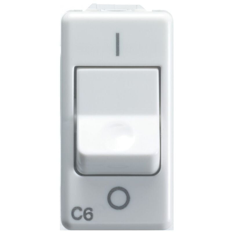 foto del prodotto gewiss interruttore automatico magnetotermico 230v ac 1p 6a 3ka curva c 1 modulo system white
