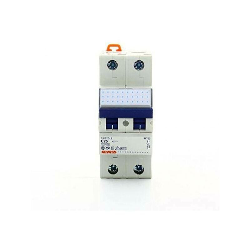 foto del prodotto gewiss interruttore magnetotermico 2p curva c 25a 6ka gw92049