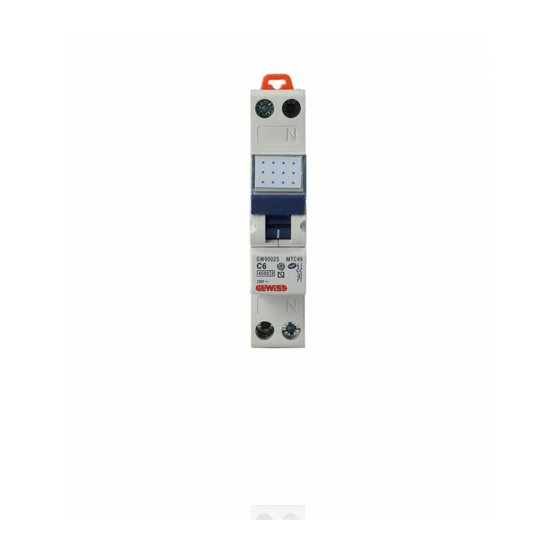 foto del prodotto gewiss interruttore magnetotermico compatto1p n c 6 4,5ka 1m cod. gw90025 