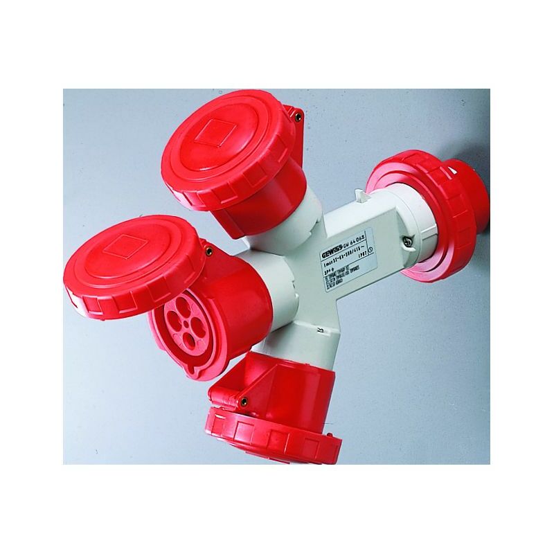 foto del prodotto gewiss moltiplicatore mobile 3 uscite ip67 1 spina 16a 3 prese 3p n t 400v rosso