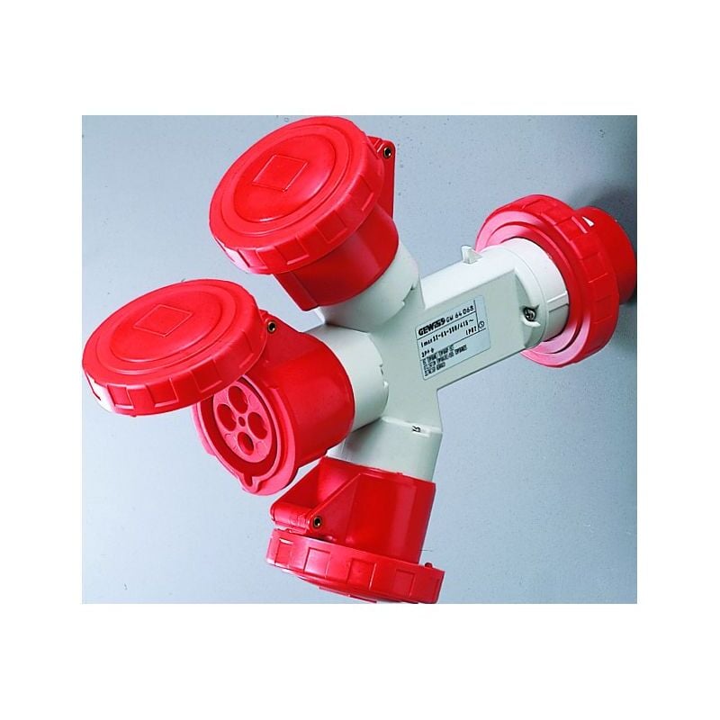 foto del prodotto gewiss moltiplicatore mobile 3 uscite ip67 1 spina 16a 3 prese 3p t 400v rosso
