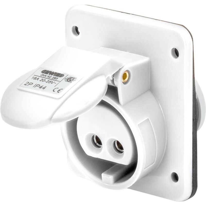 foto del prodotto gewiss presa fissa incasso 10 gradi ip44 2p 16a 20 25v 40 50v cablaggio a vite