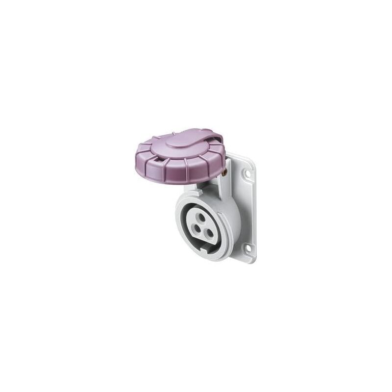 foto del prodotto gewiss presa fissa incasso a 10 gradi ip67 2p 16a 20 25v viola cablaggio a vite