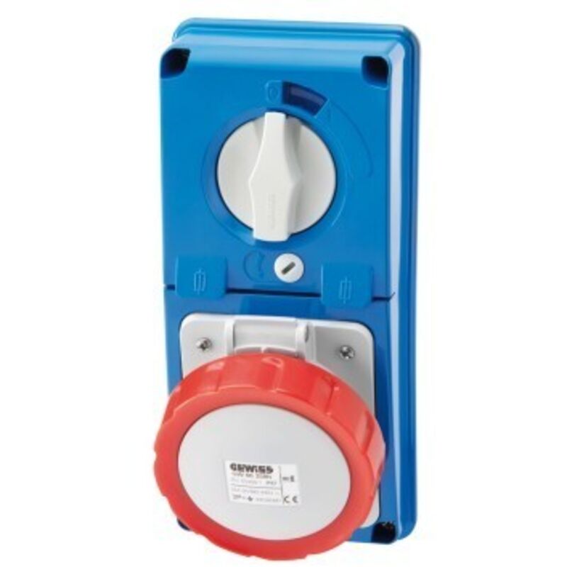 foto del prodotto gewiss presa fissa interb. vertic. ip67 senza fondo 3p n t 16a cod. gw66331n 