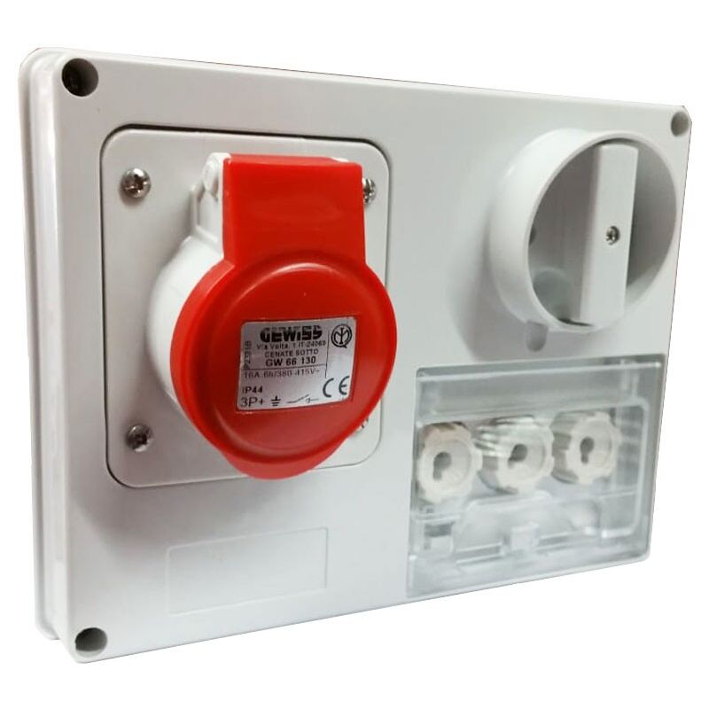 foto del prodotto gewiss presa interbloccata 3p t 16a ip44 380v senza cassetta gw66130
