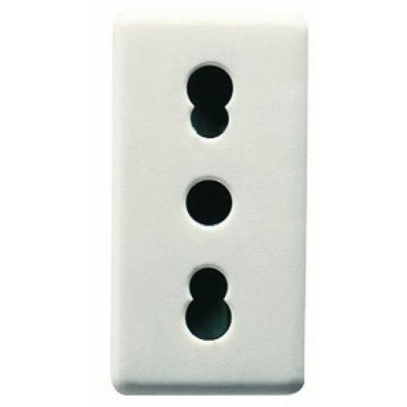 foto del prodotto gewiss presa standard italiana 250v 2p t 16a bivalente 1 modulo, system white