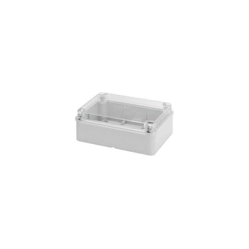 foto del prodotto gewiss scatola cassetta derivazione per apparecchiature elettriche ed elettroniche coperchio basso trasparente ip56 pareti lisce dimensioni interne