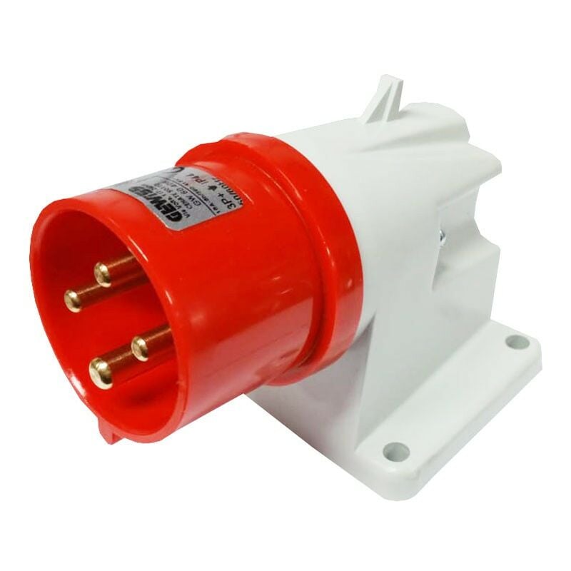foto del prodotto gewiss spina fissa da parete 3p t 16a ip44 rossa 380v gw60408