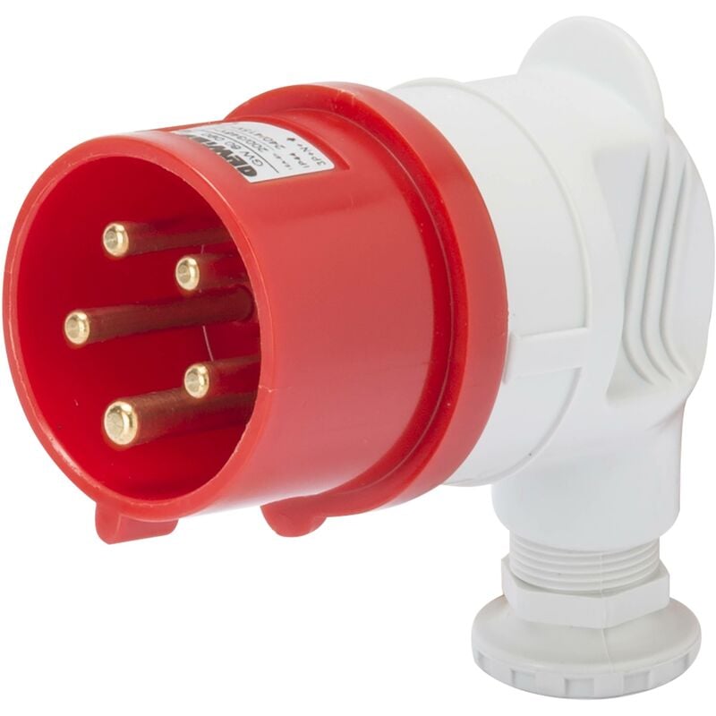 foto del prodotto gewiss spina mobile a 90 gradi ip44 3p n t 16a 380 415v rosso cablaggio a vite