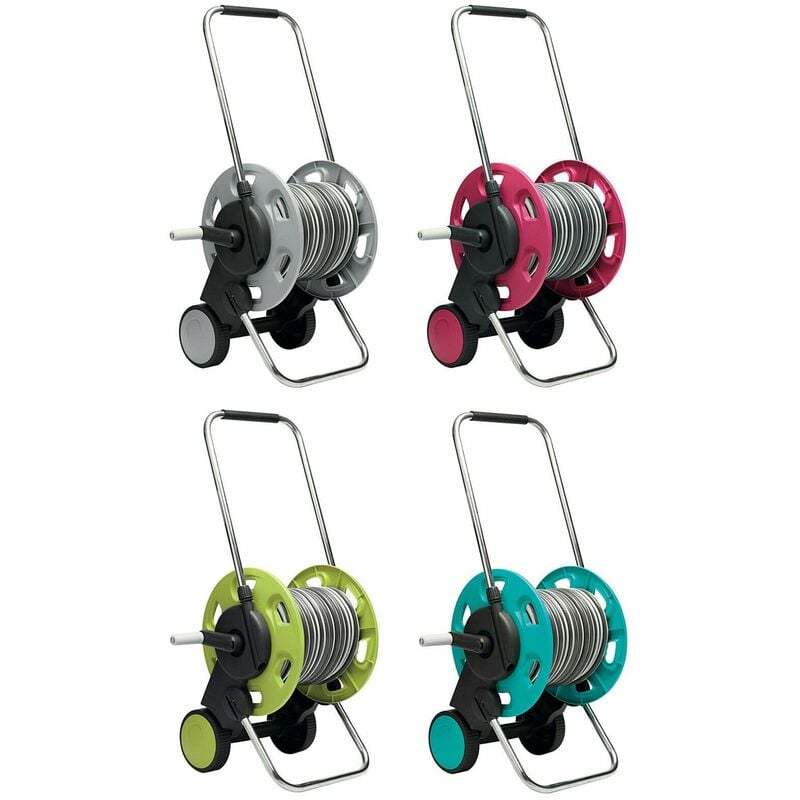 foto del prodotto gf garden avvolgitubo tubo giardino 25 mt raccordi pistola concept ready colore fucsia