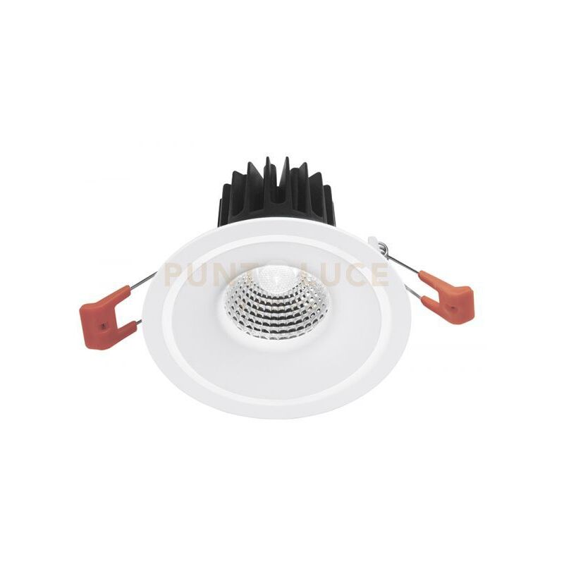 foto del prodotto gfa1030n faretto da incasso in alluminio diffusore trasparente a led 4000k 510lm 8w bianco d.10cm