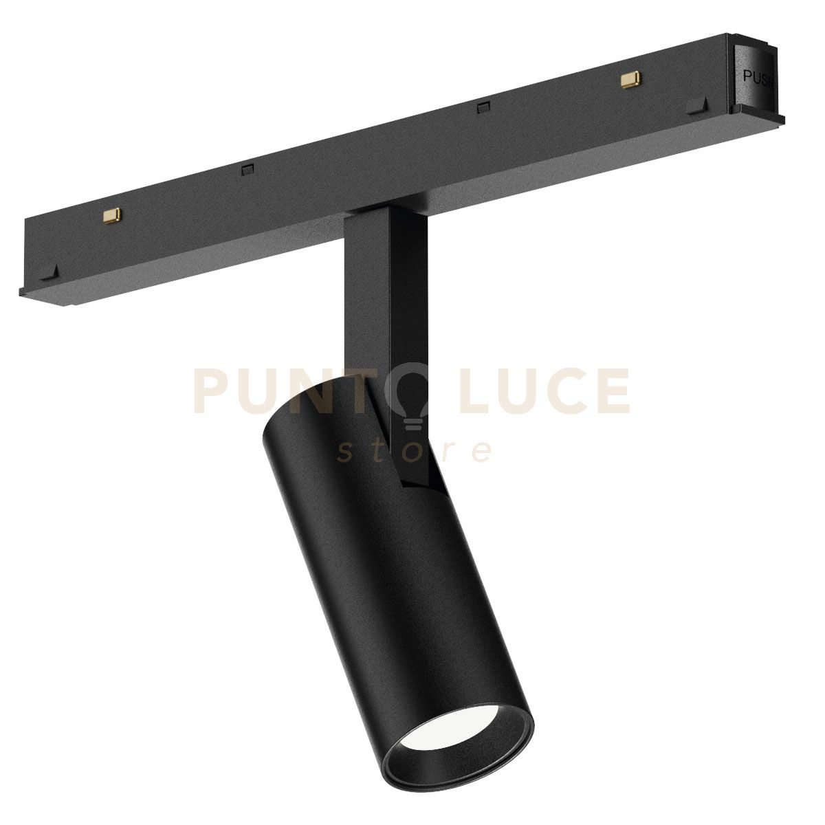 foto del prodotto gfa1350 modulo led inclinabile regolabile per binario doppia accensione ad incastro magnetico per binario 48v 3000k 620lm 8w d.3,4cm nero