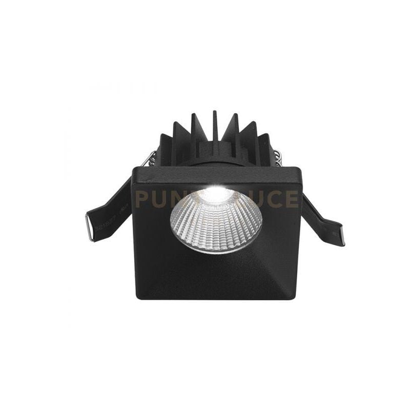 foto del prodotto gfa304 faretto da incasso in alluminio a led 3000k 700lm 9w quadrato 7cm nero