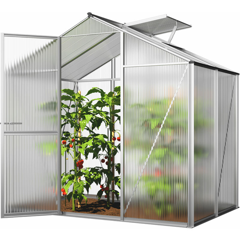 foto del prodotto gfp serra eco star 2 telaio in alluminio 192 x 131 cm, lastre a doppia parete di 8 mm