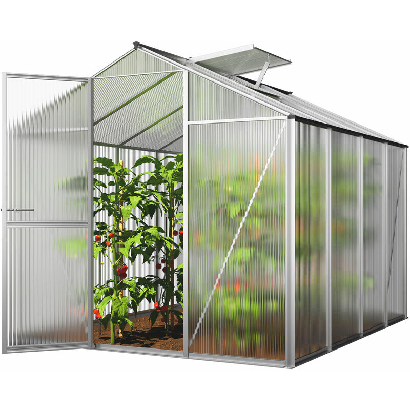foto del prodotto gfp serra eco star 4 telaio in alluminio 192 x 256 cm, lastre a doppia parete di 6 mm