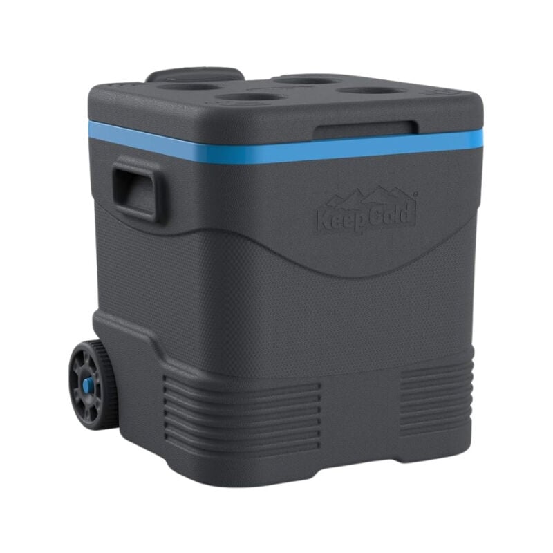 foto del prodotto ghiacciaia su ruote trolley icebox grigio e blu 45l
