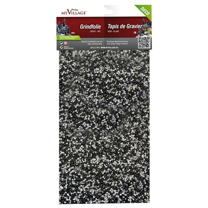 foto del prodotto ghiaia in fogli bianco nero 30 x 14 cm