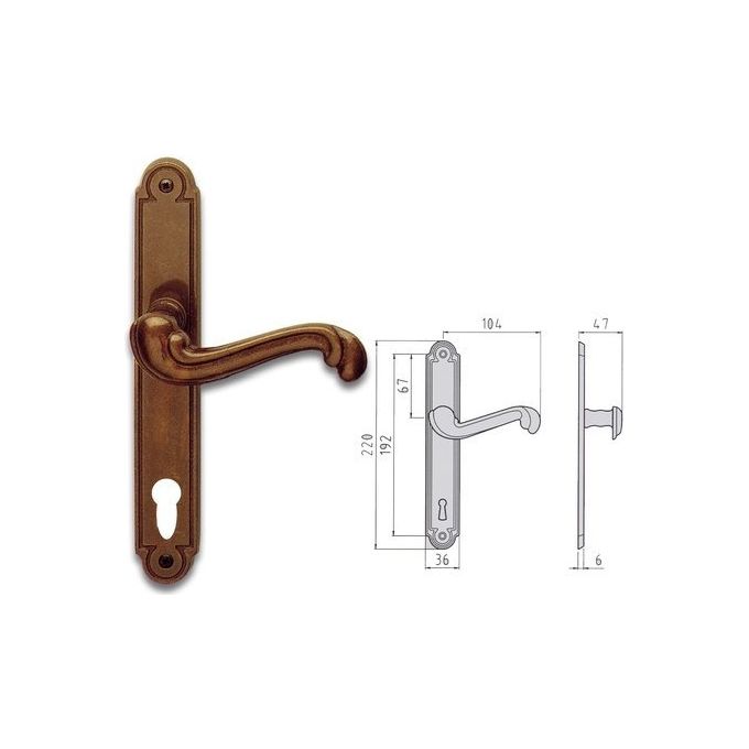 foto del prodotto ghidini 290088500 maniglia ottone brunato barocco q8 yale