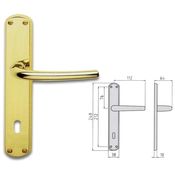 foto del prodotto ghidini 744088508 maniglia ottone satinato milena q8 yale