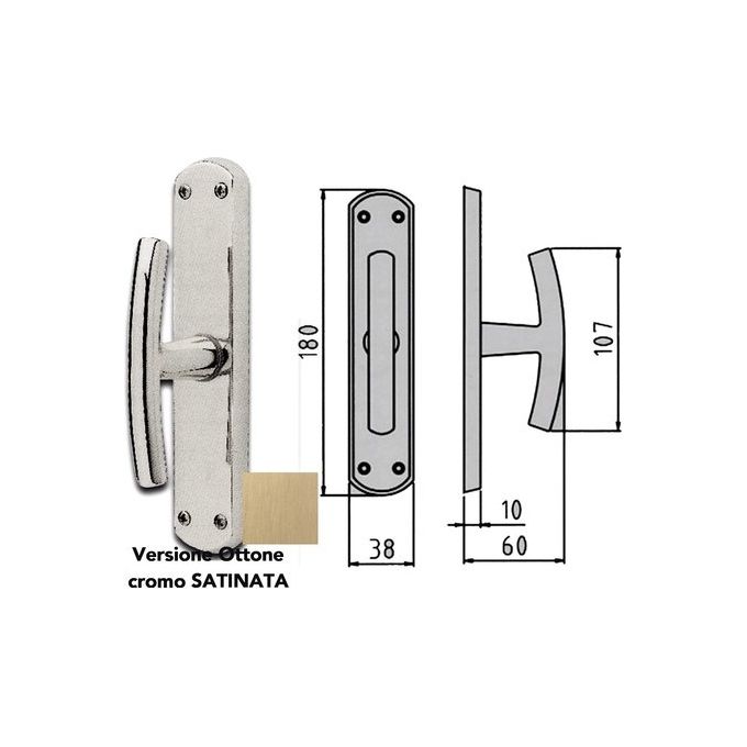 foto del prodotto ghidini 744406008 maniglia cremonese ottone satinato milena ez
