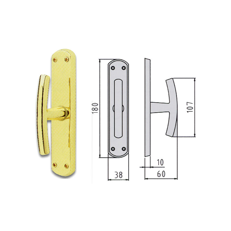 foto del prodotto ghidini 744407003 maniglia cremonese ottone cromato satinato milena ez q7