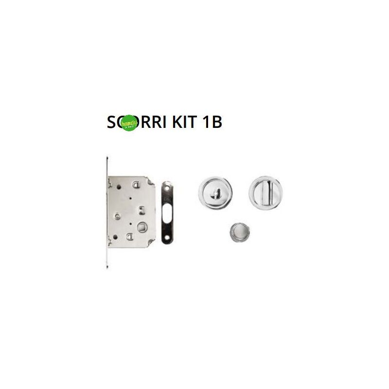 immagine 0 del prodotto ghidini kit per porta a scorrimento gm quadrato con serratura cromo satinato