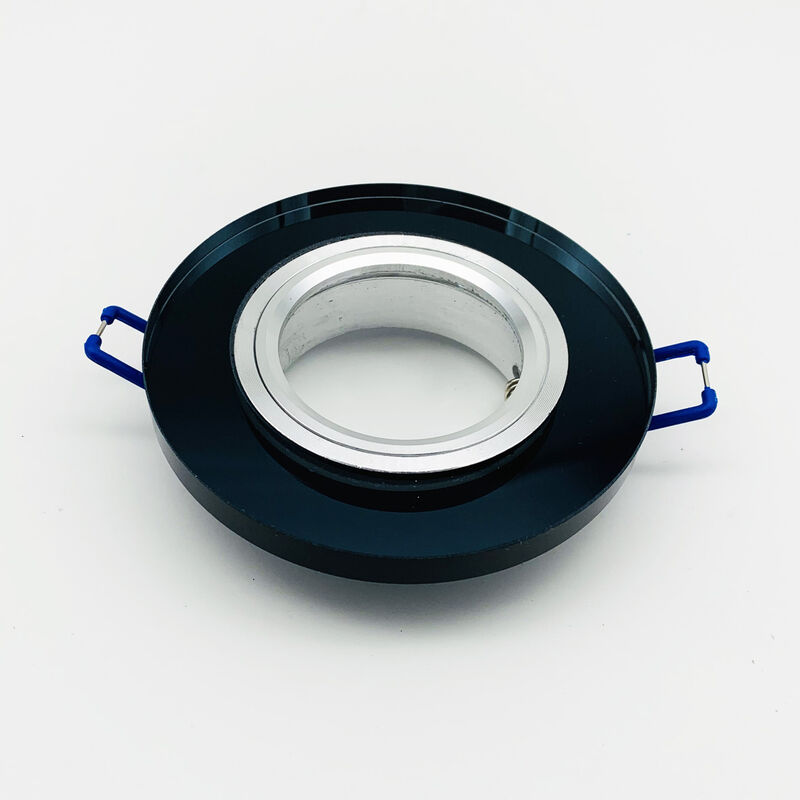 foto del prodotto ghiera porta faretto gu10 per cartongesso in vetro a specchio scuro
