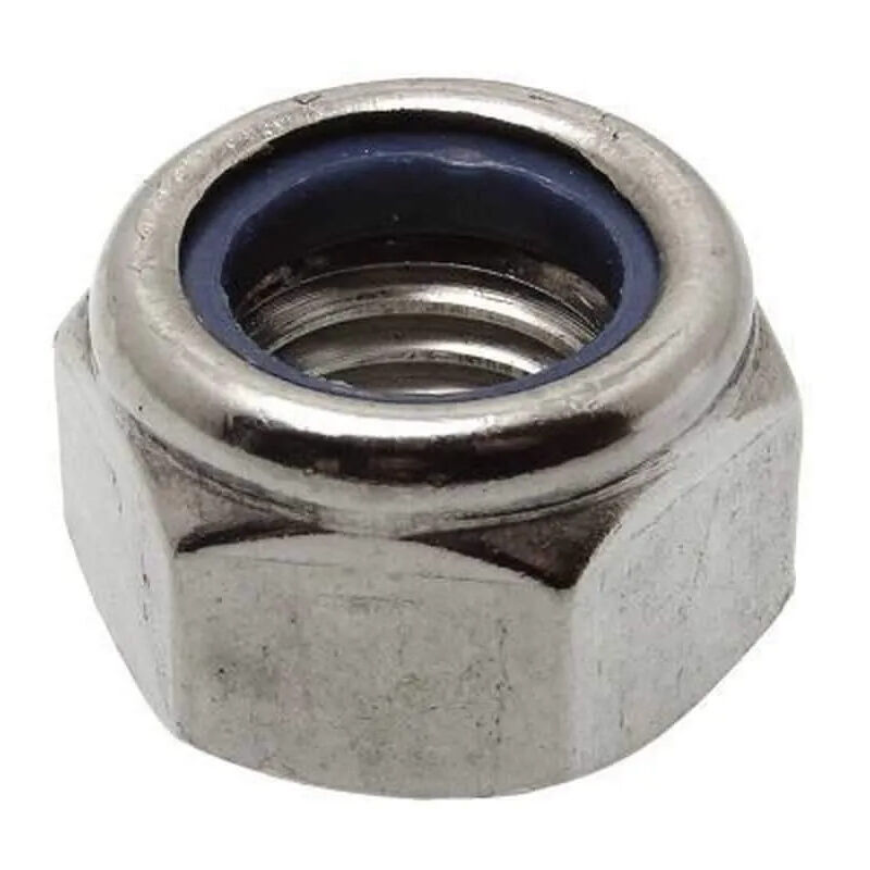 foto del prodotto ghiere esagonali in acciaio inox a4 diametro 8 mm, 8 pezzi.