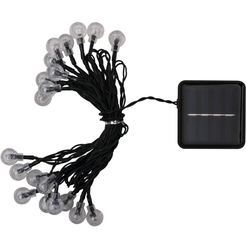 foto del prodotto ghirlanda a palline solare 50 led bianco freddo5 metri