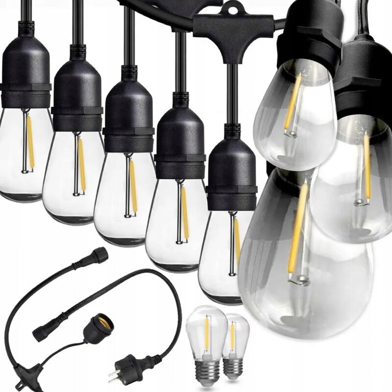 foto del prodotto ghirlanda da giardino 20m lampade da giardino e27 230v lampadine a sospensione 20m luce