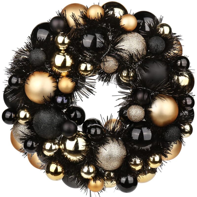 foto del prodotto ghirlanda di halloween da 33 cm, decorazione da giardino, ghirlanda di halloween per porta d ingresso, corona di benvenuto, decorazione di halloween,