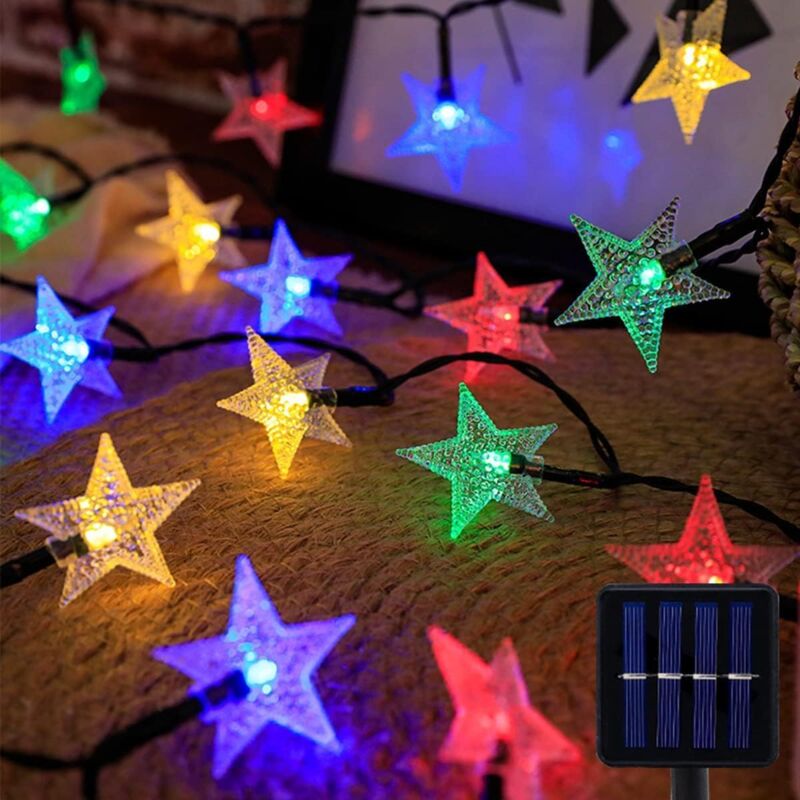 foto del prodotto ghirlanda di luce solare 12m 100 led, ghirlanda solare per interni ed esterni in cristallo 8 modalit , lampada solare per esterni impermeabile ip65,