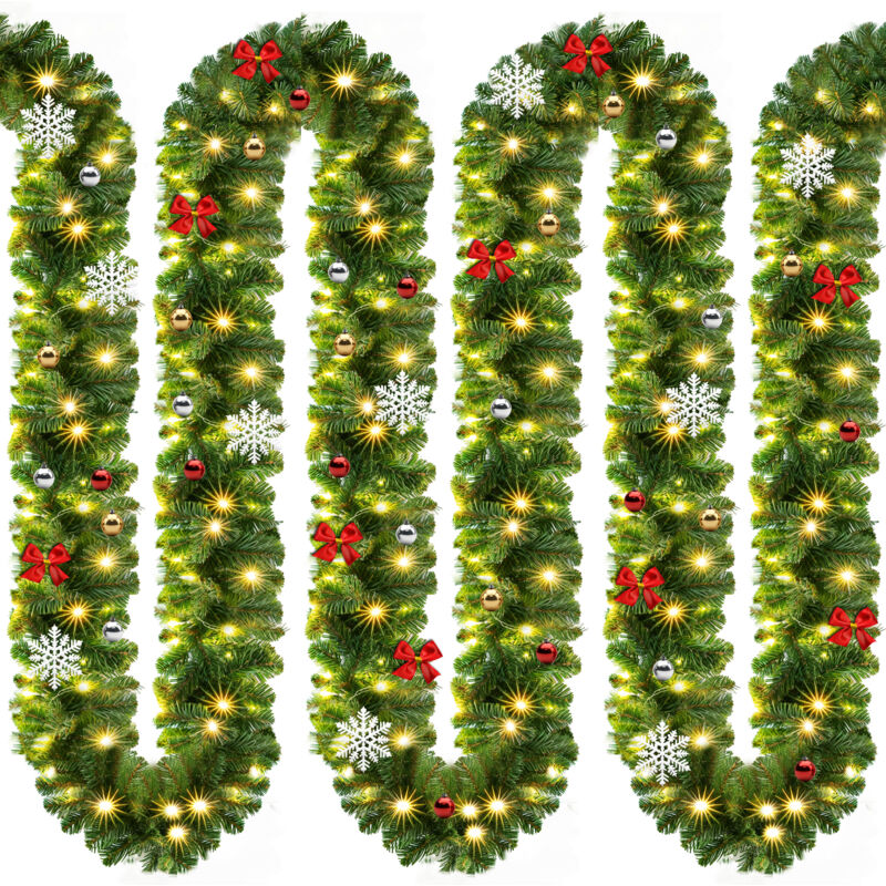 foto del prodotto ghirlanda di natale a led per interni ed esterni ip44 decorazione natalizia ghirlanda di abete ghirlanda artificiale 10m geschm ckt 160 leds de 