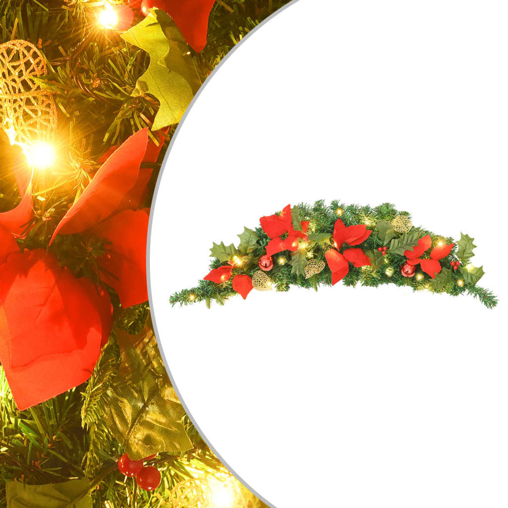 foto del prodotto ghirlanda di natale ad arco con lucine led verde 90 cm in pvc cod mxl 61294