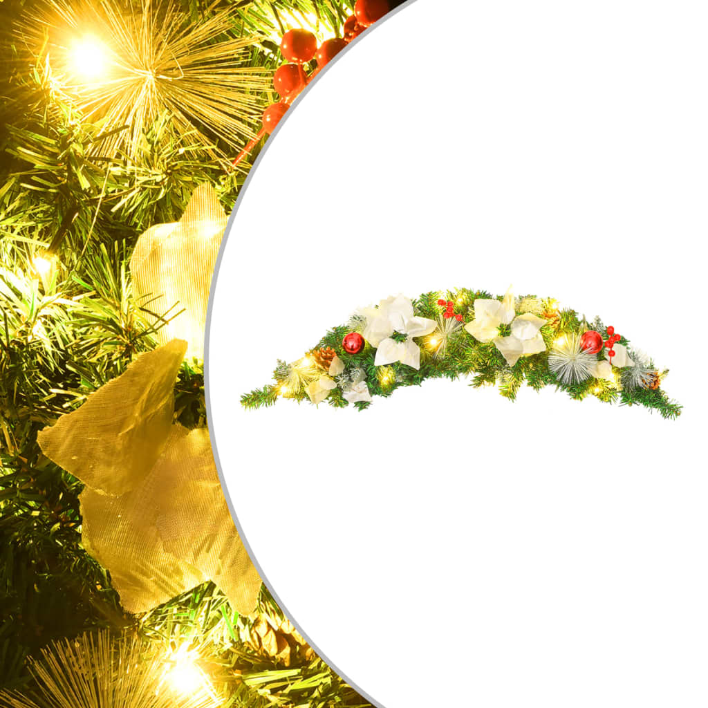 foto del prodotto ghirlanda di natale ad arco con lucine led verde 90 cm in pvc vidaxl