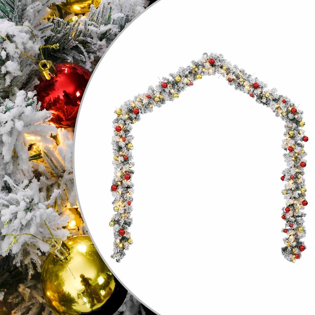 foto del prodotto ghirlanda di natale con palline e luci led verde 20 m pvc