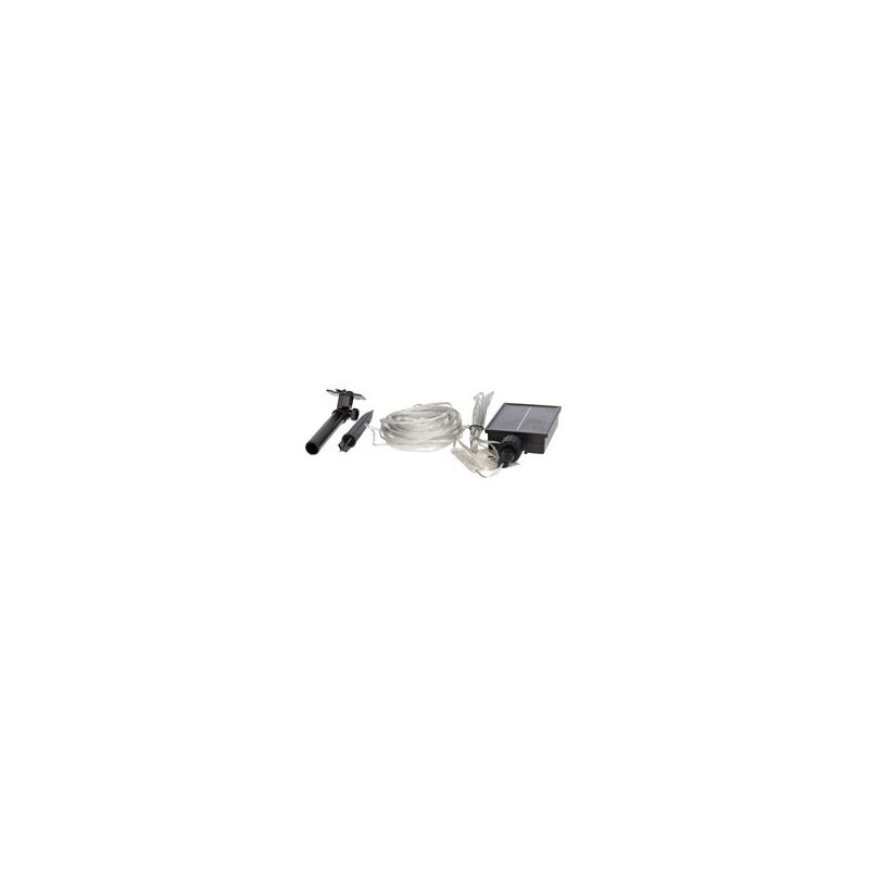 foto del prodotto ghirlanda led a ricarica solare con 8 funzioni e luce fredda 6000k 3,6v ip44 10m in rame e pvc nero