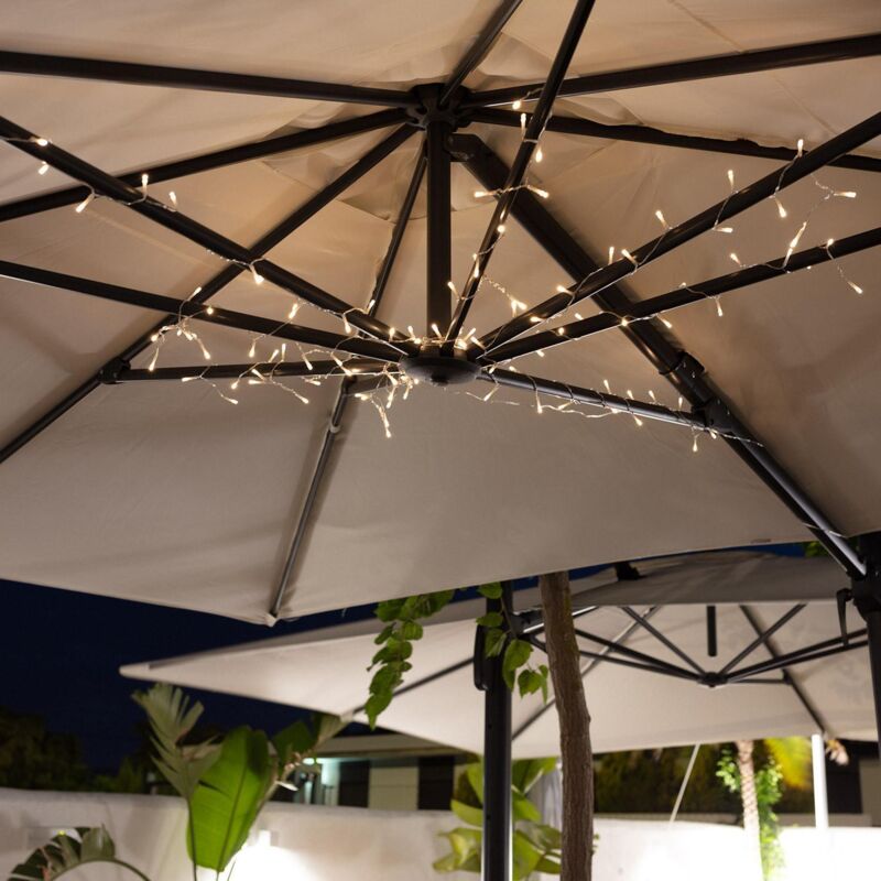 foto del prodotto ghirlanda led con batteria per ombrellone 1m 3000k bianco caldo