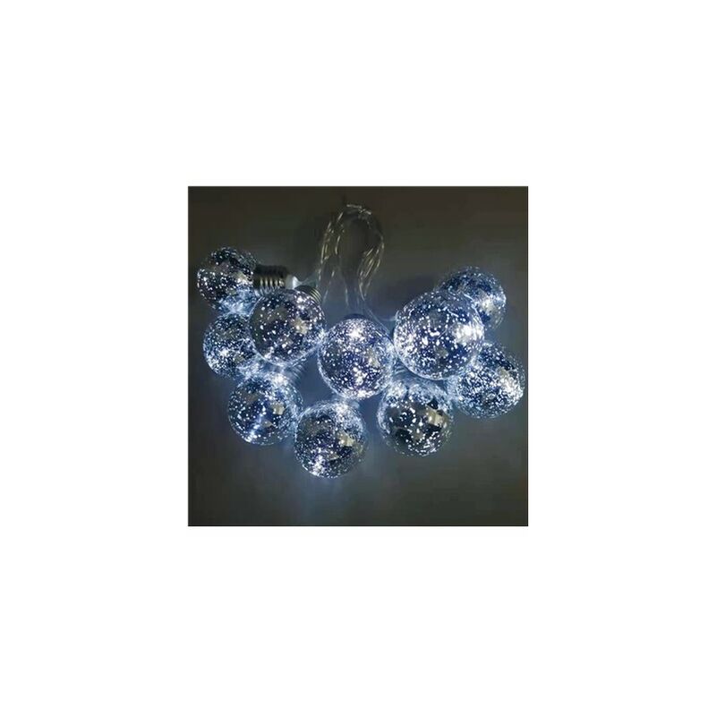 foto del prodotto ghirlanda led di lampadine argentate 1,35m luce fredda