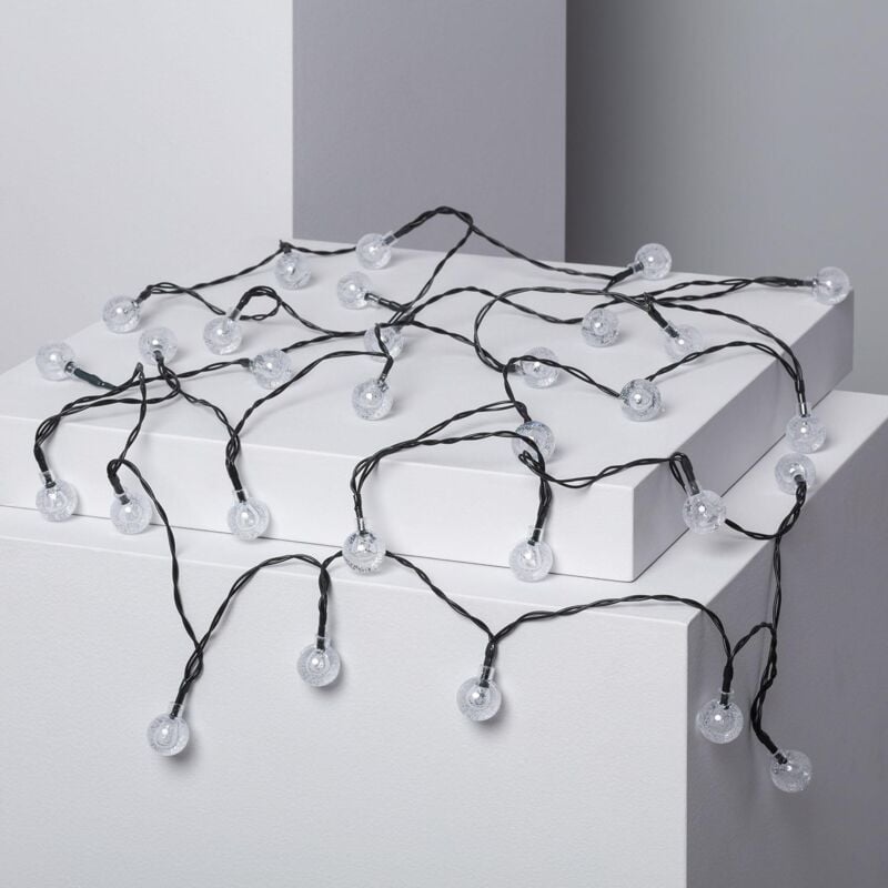 foto del prodotto ghirlanda led solare per esterni 30 sfere 5m bianco freddo 5000k
