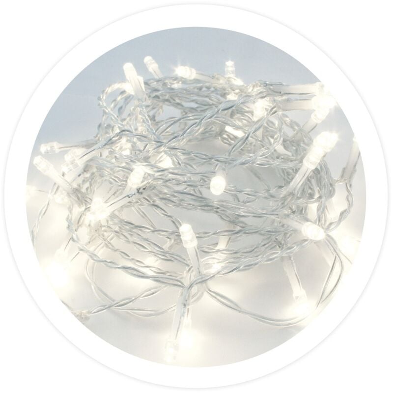 foto del prodotto ghirlanda led trasparente 10m 8 funzioni luce fredda