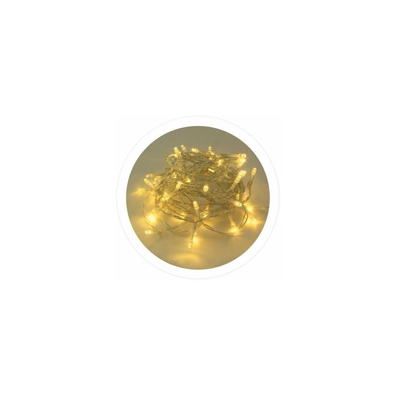 foto del prodotto ghirlanda led trasparente 5m 8 funzioni luce calda