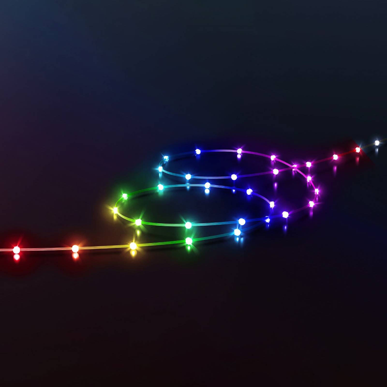 foto del prodotto ghirlanda luminosa led twinkly dots rgb, nera, ip44, 10 m