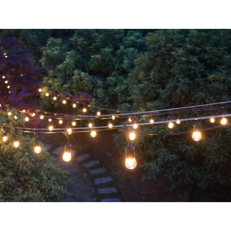 foto del prodotto ghirlanda luminosa prolungabile 10 lampadine ambra 10 metri stile guinguette basalte