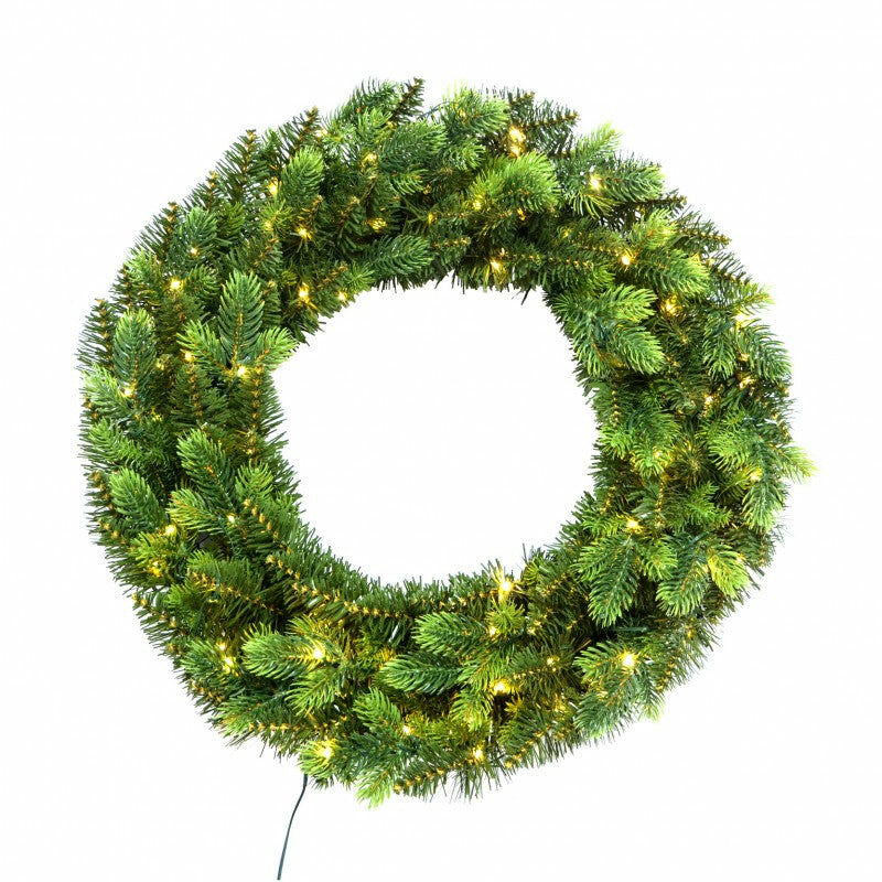 foto del prodotto ghirlanda 'madison' con microled retro porta natalizio in pe effetto real touch -45 cm