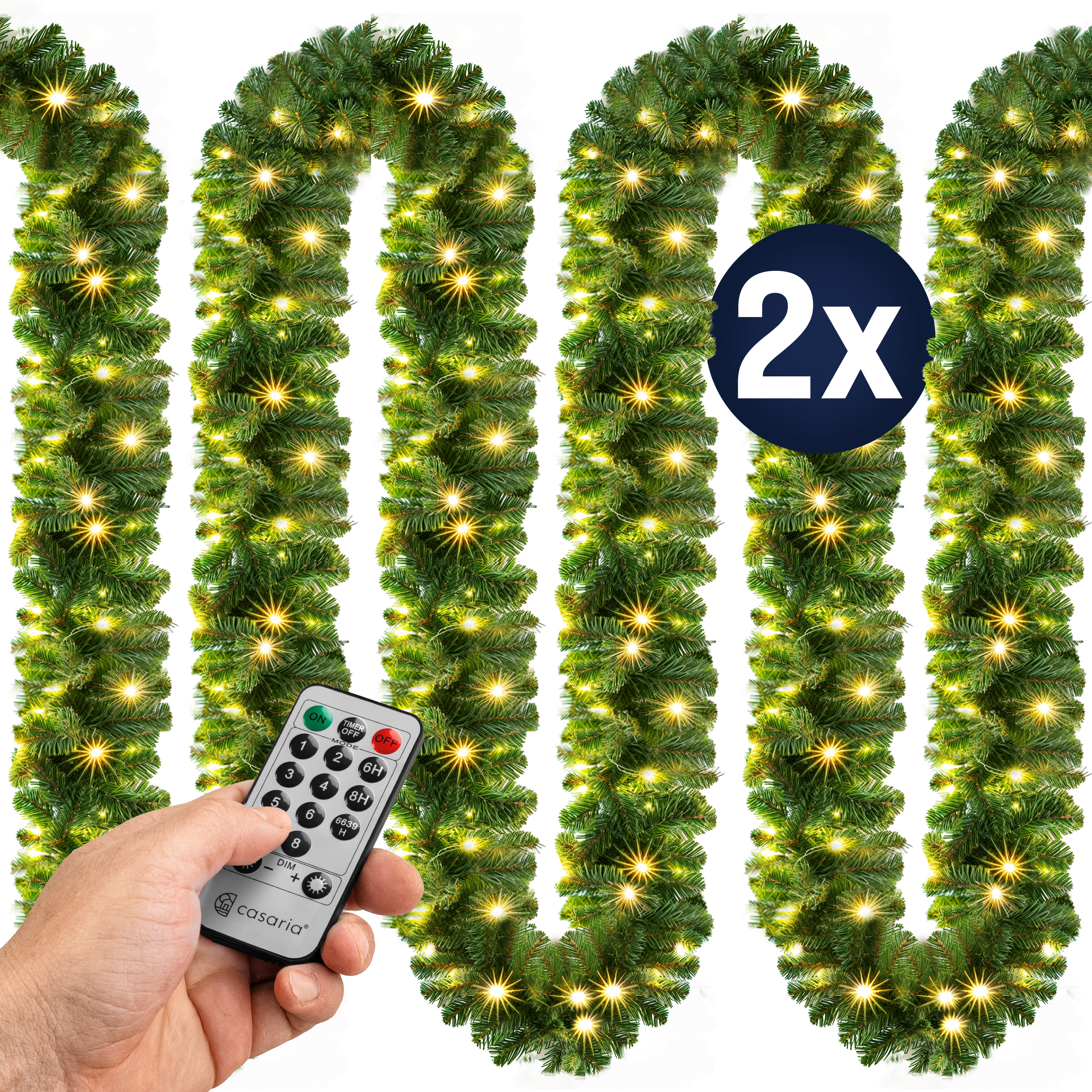 foto del prodotto ghirlanda natalizia 5m set di 2 100 led con telecomando