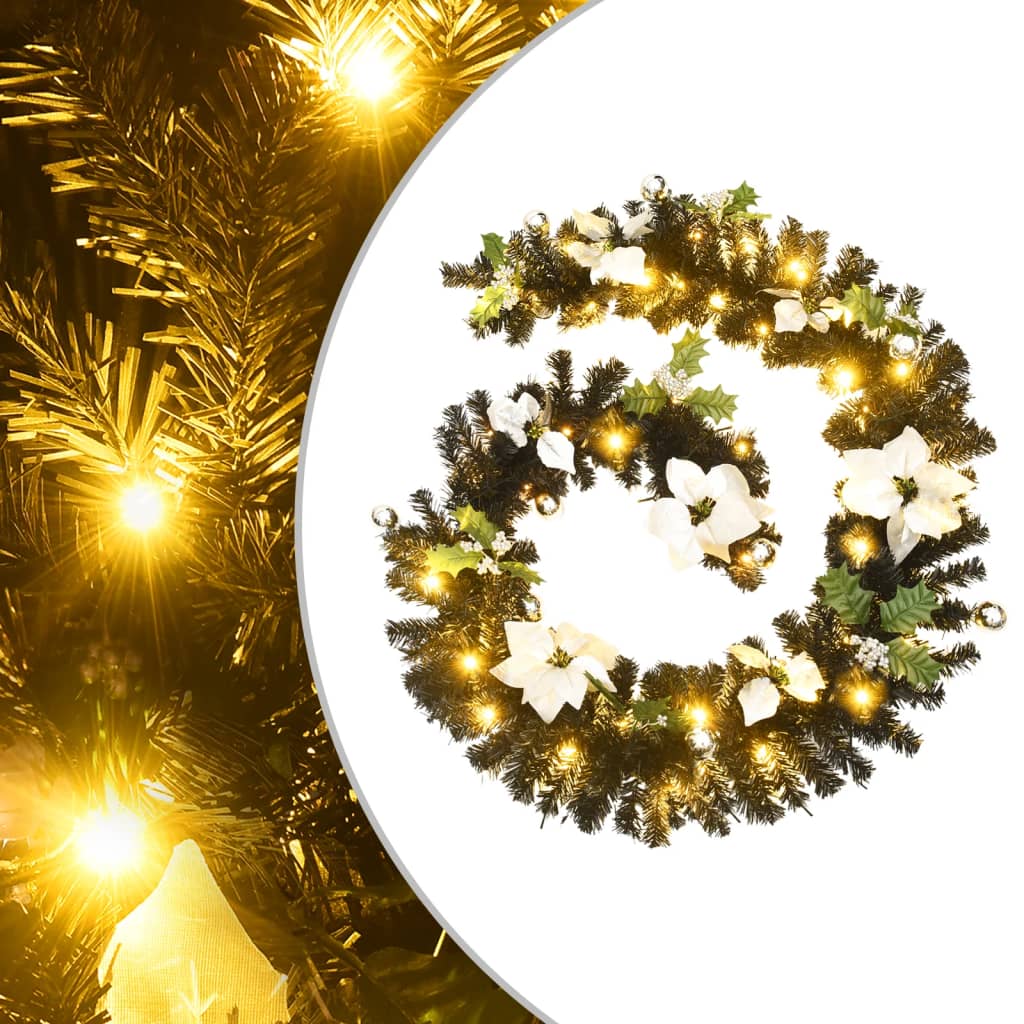 foto del prodotto ghirlanda natalizia con luci a led nera 2,7 m in pvc