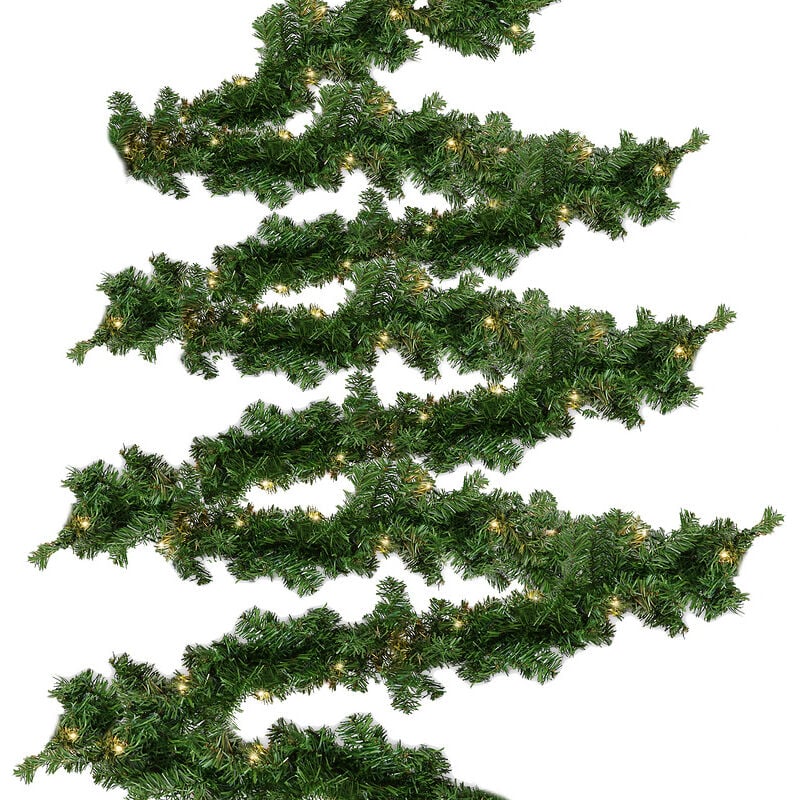 foto del prodotto ghirlanda natalizia ghirlanda natalizia 5m 100led luminosa decorazione in abete artificiale con luci bianche calda per porta finestra swanew